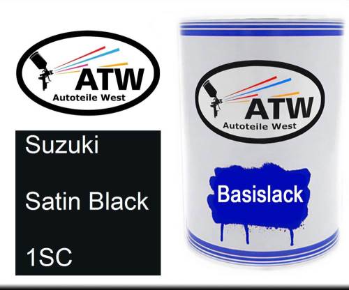 Suzuki, Satin Black, 1SC: 500ml Lackdose, von ATW Autoteile West.